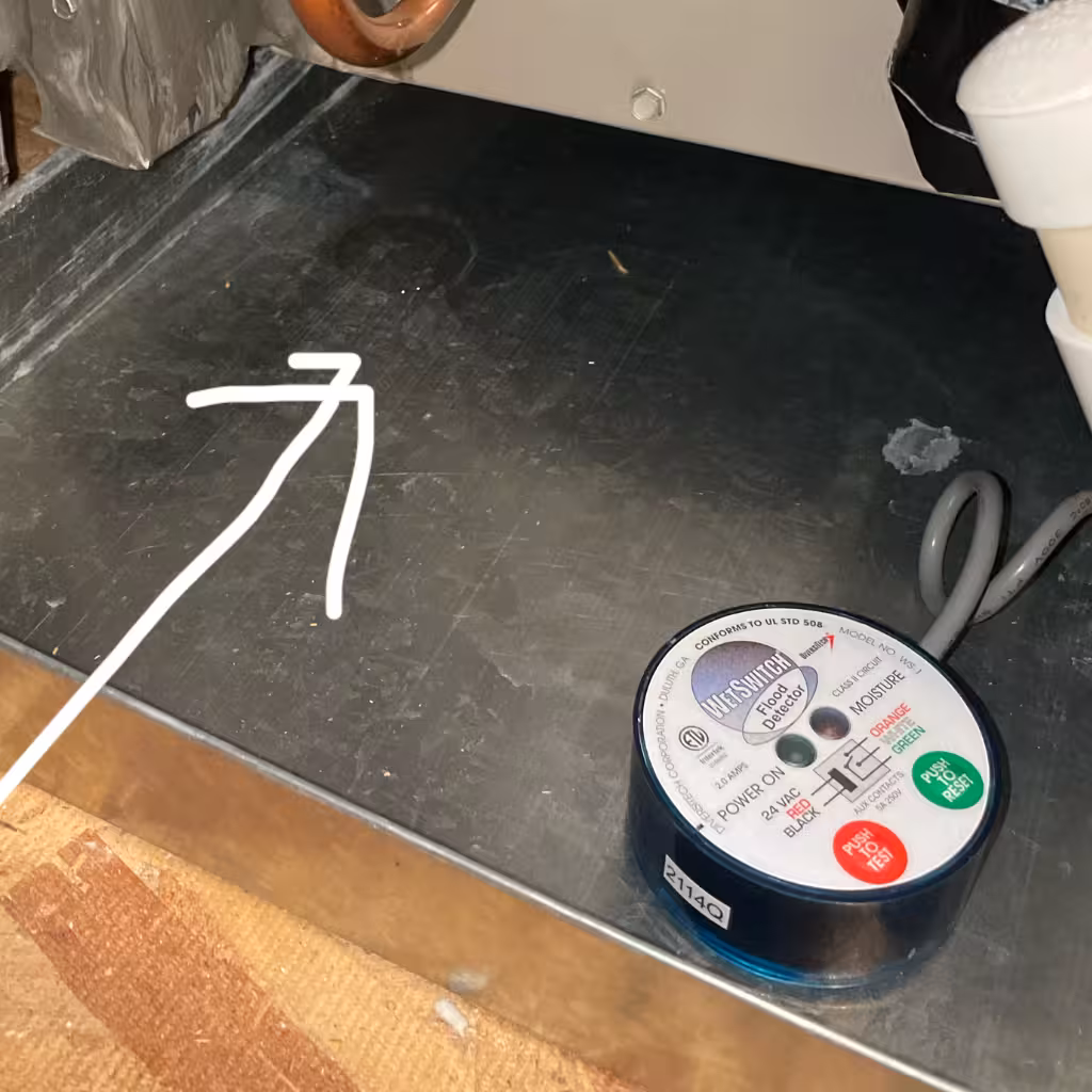 Condensate safety leak detector and alarm